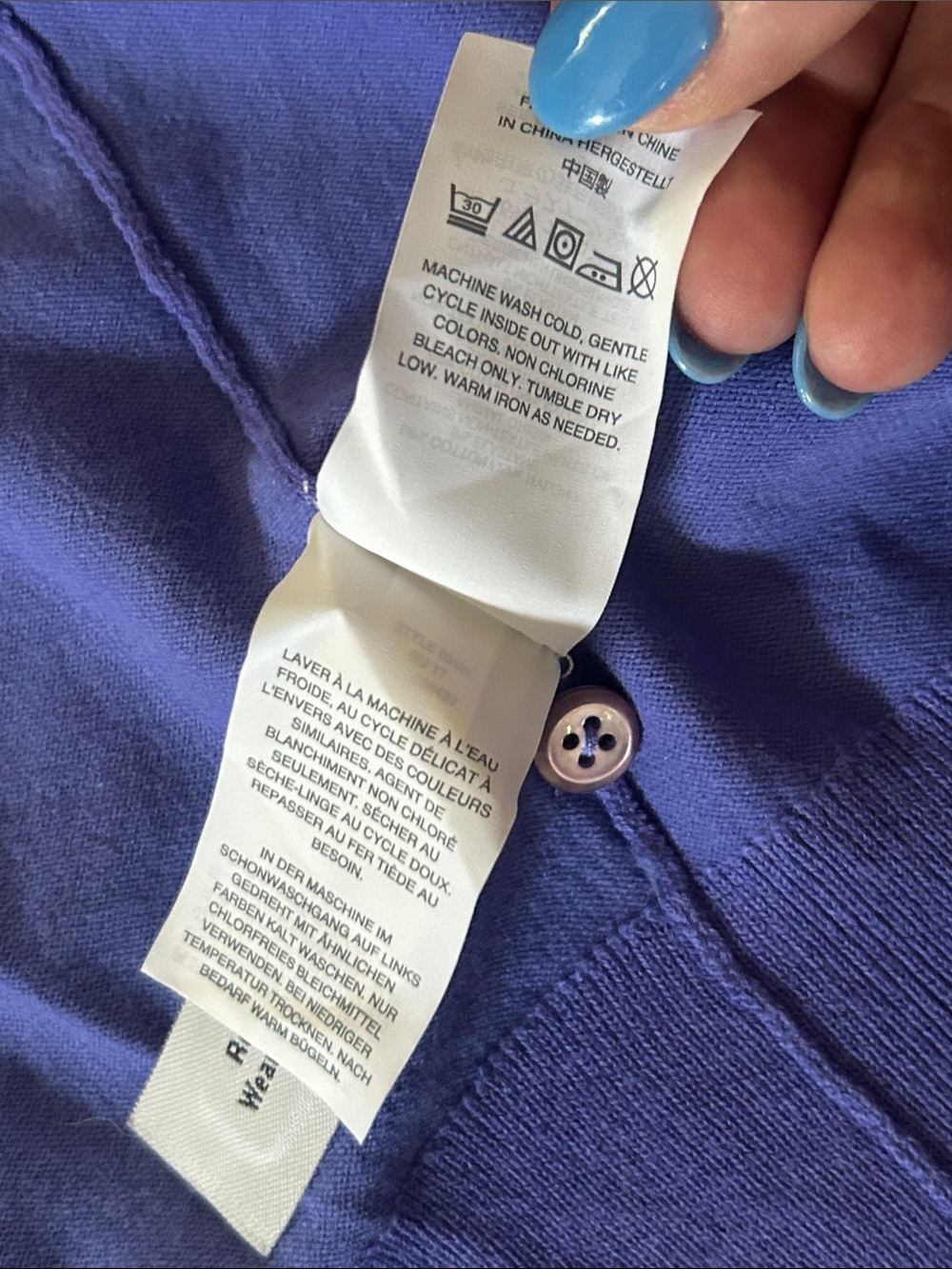 Periwinkle Purple Crewneck Cardigan - Picture 6 of 13